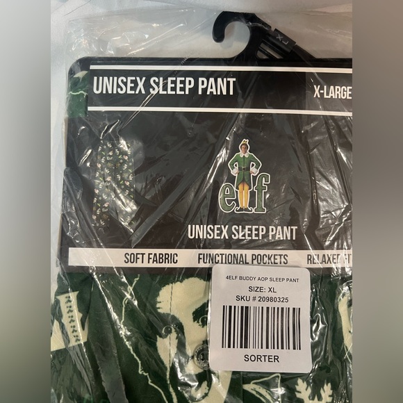 NWT-Bioworld Elf Buddy print unisex sleep pants size XL - Picture 6 of 7